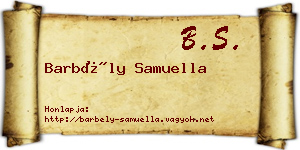 Barbély Samuella névjegykártya